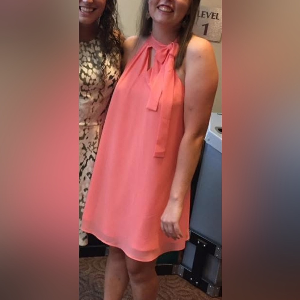 Naked Zebra Coral Halter Dress